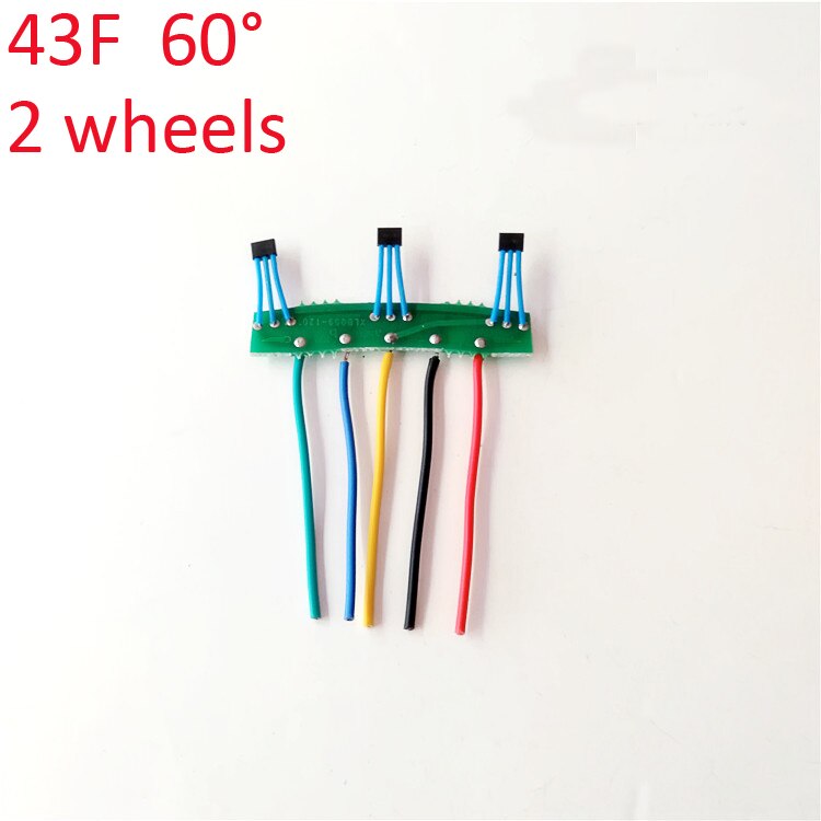 2 pces brushless dc motor hall sensor,3144/41f/43f/413 hall elemets com placa e cabo para 2-rodas/3-wheels veículos elétricos: 43F 60 2wheel