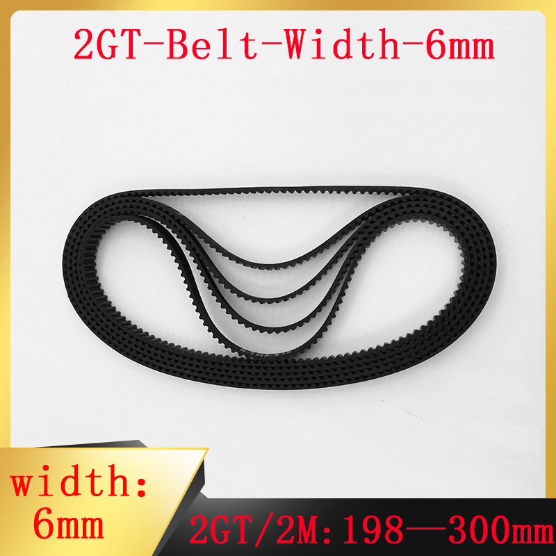 Rubber Timing Belt 2GT Closed-loop Synchronous Bandwidth 6mm Perimeter 198-300mm Are Suitable For 3D Printers