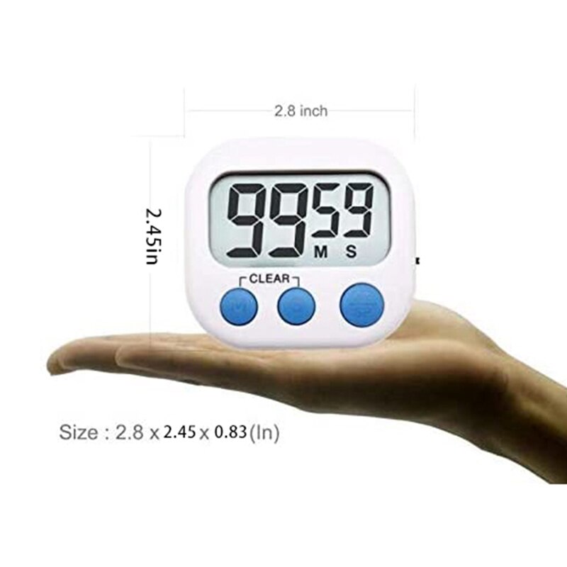 4 Pack Digital Kitchen Timer, Cooking Timers, Loud Alarm, Backing Stand, Minute Seconds Count Up Countdown