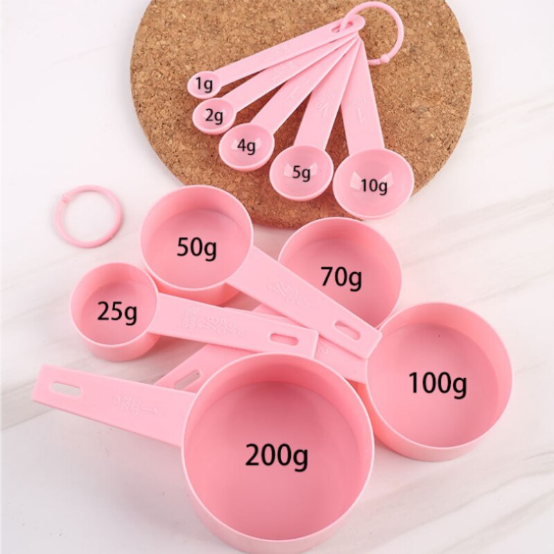 Meer Kleur 10 Stks/set Maatlepels Kleurrijke Plastic Maatregel Lepel/Cup Keuken Super Nuttig Suiker Taart Bakken Gereedschap Lepel-S