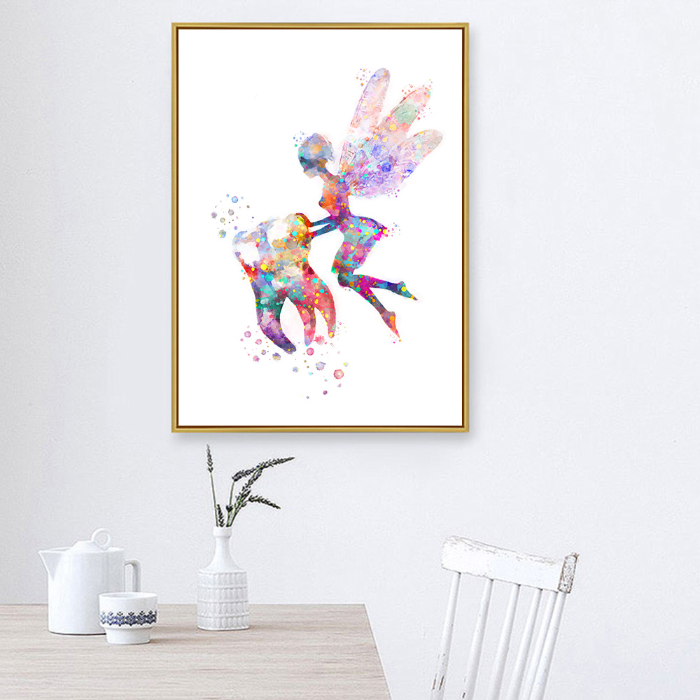 Dent aquarelle affiche dent fée impression peinture dentaire hygiéniste Art affiche dents anatomie stomatologie photos clinique décor