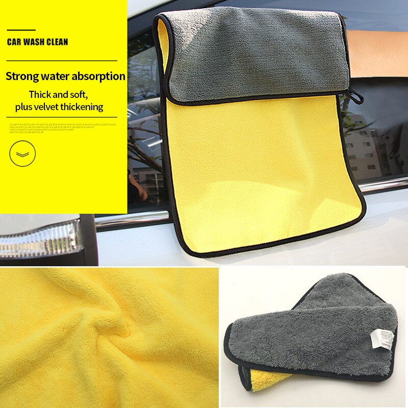 Auto Wassen Schone Handdoek Double Side Reiniging Handdoek Zachte Doek Detaillering Microfiber Pluche Wassen Drogen Handdoek voor Auto Accessoires