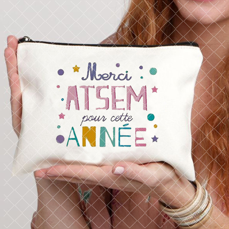 Merci Maitresse imprimer femmes Neceser sac de maquillage pochette organisateur de voyage fête des enseignants de remise des diplômes sac cosmétique Super Atsem