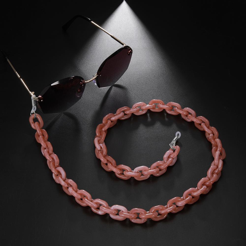 Teamer Punk Bril Ketting Voor Mannen Vrouwen Acryl Lanyard Zonnebril Kettingen Straps Cords Hals Houder Brillen Anti-Slip Ketting: Brick-red-silver