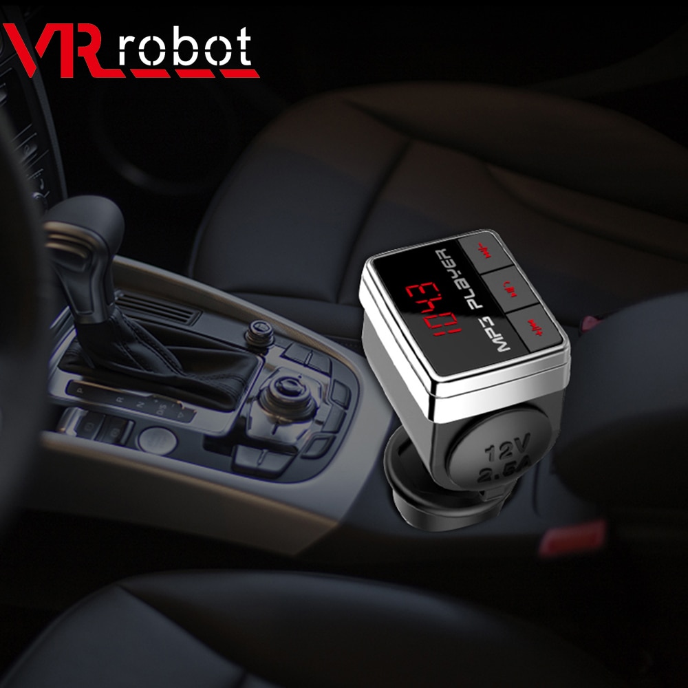 VR robot 5V 3.1A Bluetooth Auto MP3 Audio Speler Draadloze Fm-zender Handsfree Car Kit met Sigarettenaansteker