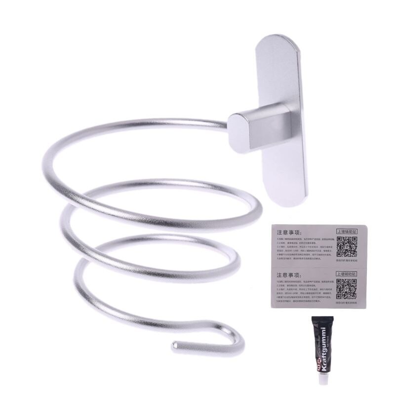 Wandmontage Föhn Holder Rack Zelfklevende Ruimte Aluminium Badkamer Plank Opslag Stand Nail Gratis Geen Boren 10166