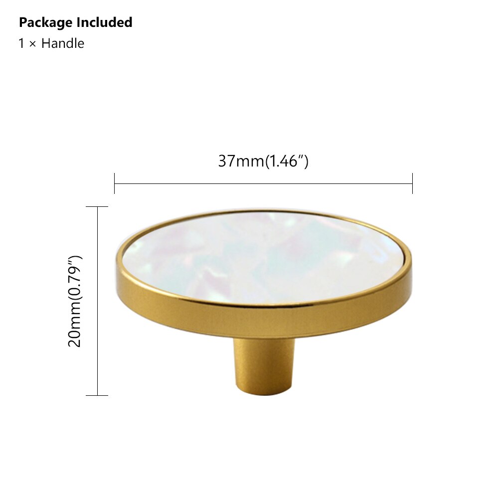 Europese deurknoppen en handgrepen voor keukenkasten, messing meubelgrepen, marmeren ader, gouden ladegrepen, wandhangers: Kleurrijk wit 37mm