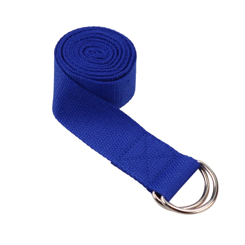Adjustable Sport Stretch Strap D-Ring Belts Gym Waist Leg Fitness Yoga Belt: Blue