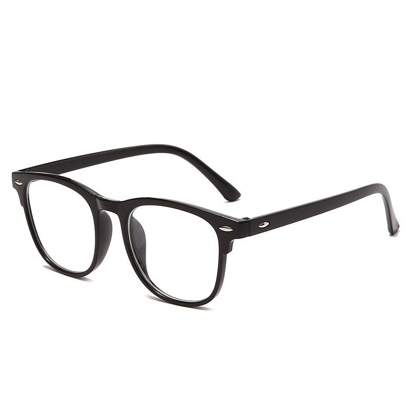 Transparent Computer Glasses Frame Women Men Anti Blue Light Round Eyewear Blocking Glasses Optical shooting Spectacle Eyeglass: black