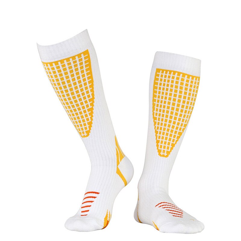 Chaussettes thermiques en coton épais pour homme et femme, 1 paire, chaudes, hiver, longues chaussettes de Ski, sport, Snowboard, escalade, Camping, randonnée, neige: Orange / L/XL