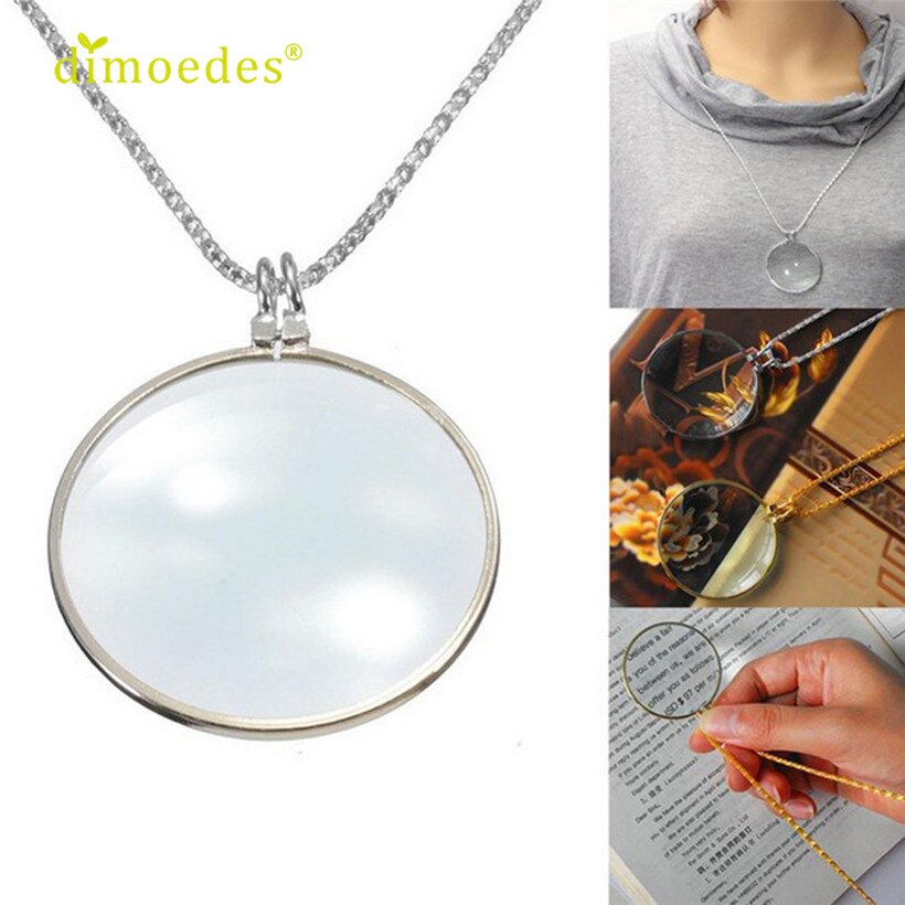 Diomedes DIOMEDES 6x Vergrootglas Hanger Ketting Magnify Glas Reeding Decorativ Monocle Ketting Sexy Keten