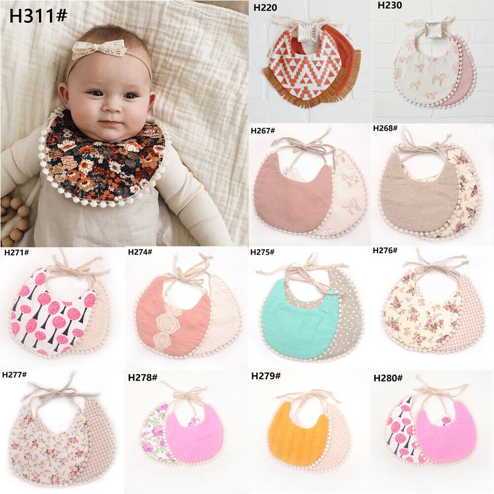 Peuter Baby Meisje Jongen Slabbetjes Handdoek Kids Diner Voeden Zachte Dubbeldeks Slabbetjes Burp Doeken