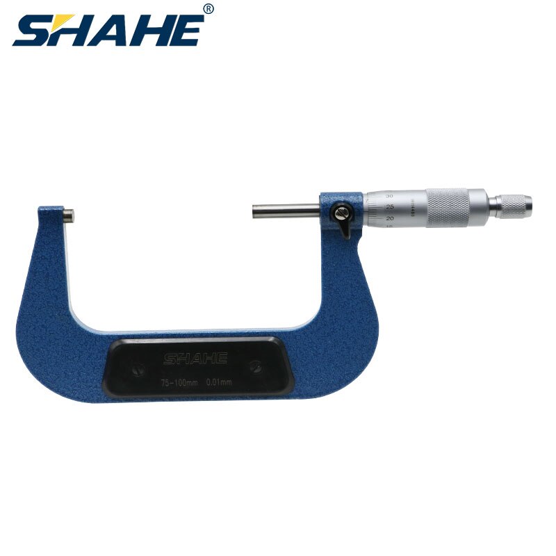 Shahe 0.01Mm 75-100Mm Buiten Micrometer Mikrometre Meten Apparaat Mechanische Meters Micrometer Precisie Gereedschap