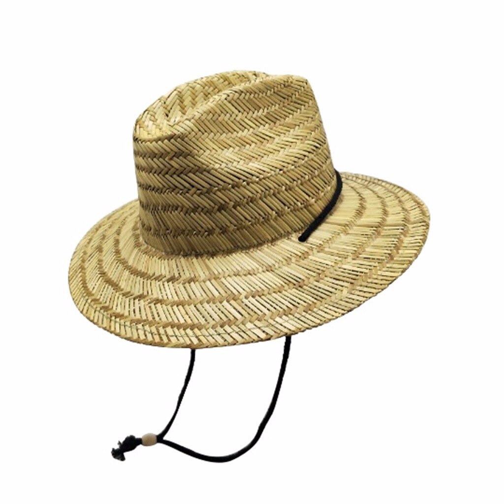Sun hat 2019TOP Men's Straw Sun Classic Beach Hat Raffia Wide Brim G90629