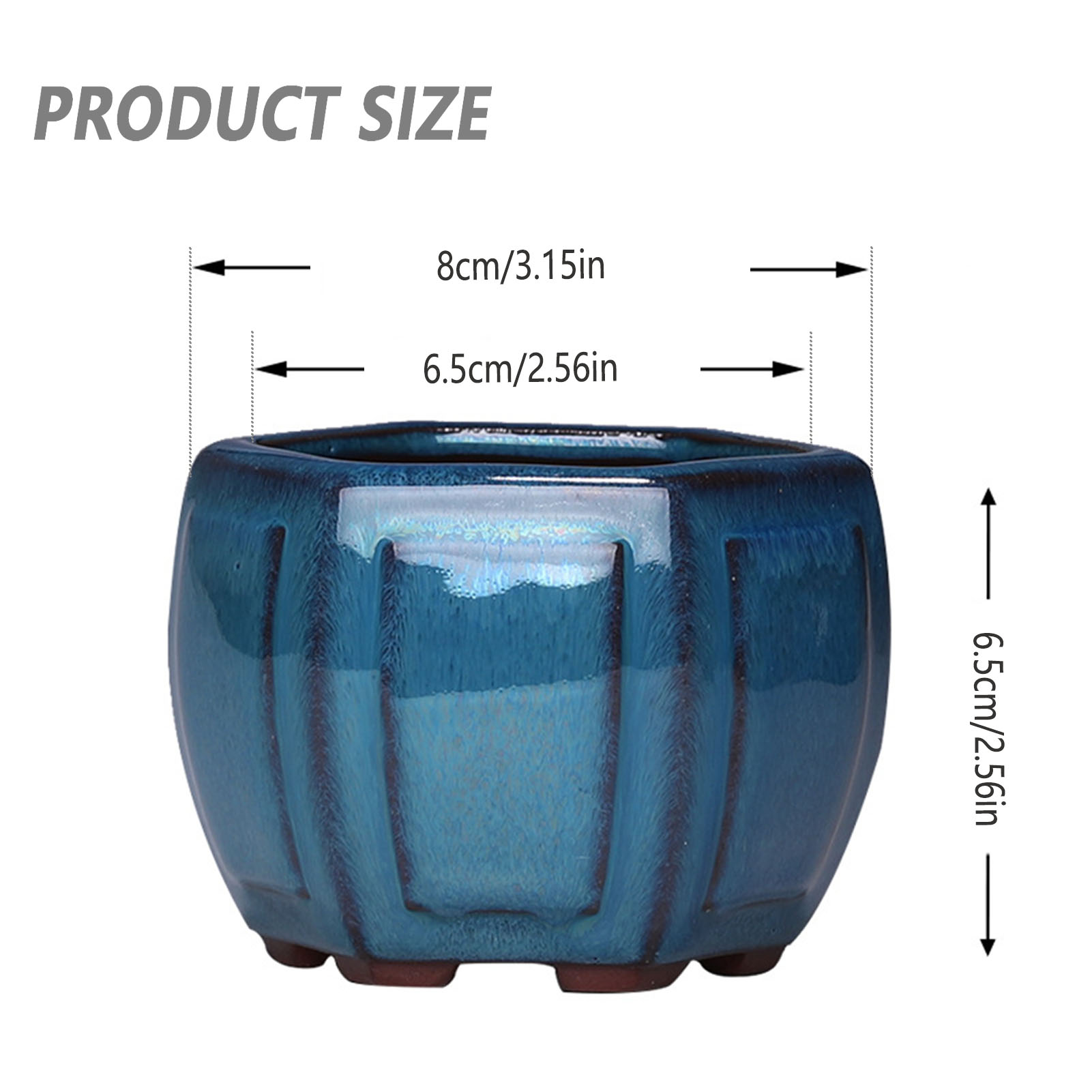 Pot de fleur succulente en céramique, Pots de bonsaï en poterie de Style chinois avec trou de vidange, pierre de grès violette pour décoration de bureau et de maison: jaune clair