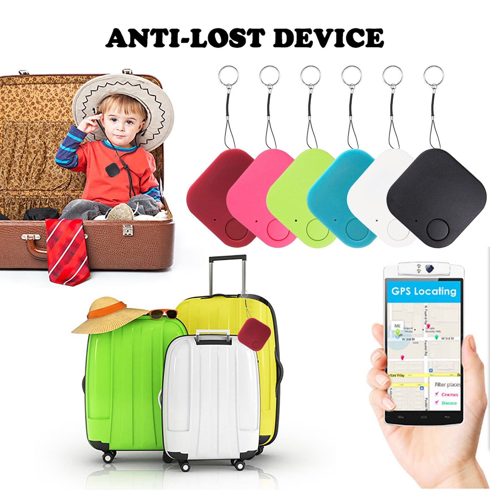 Mini sporingsenhed kat hund kæledyr tracker placering vandtæt anti-tabt smart aktivitet trackers bluetooth nøgle finder gps locator