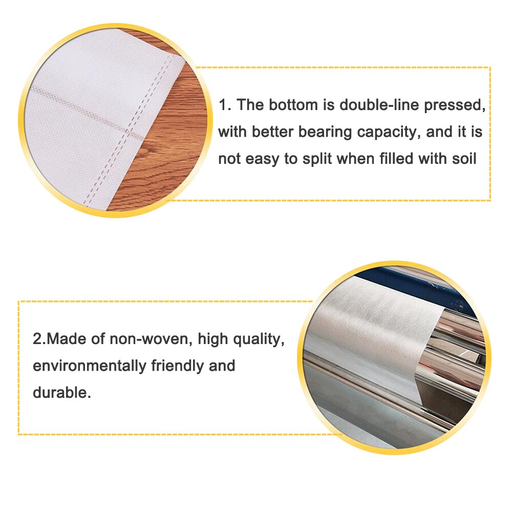 100X Biodegradable Nursery Bags Garden Nonwoven Fabric Plant Grow Bags Seedling Eco-Friendly Ventilate Bag