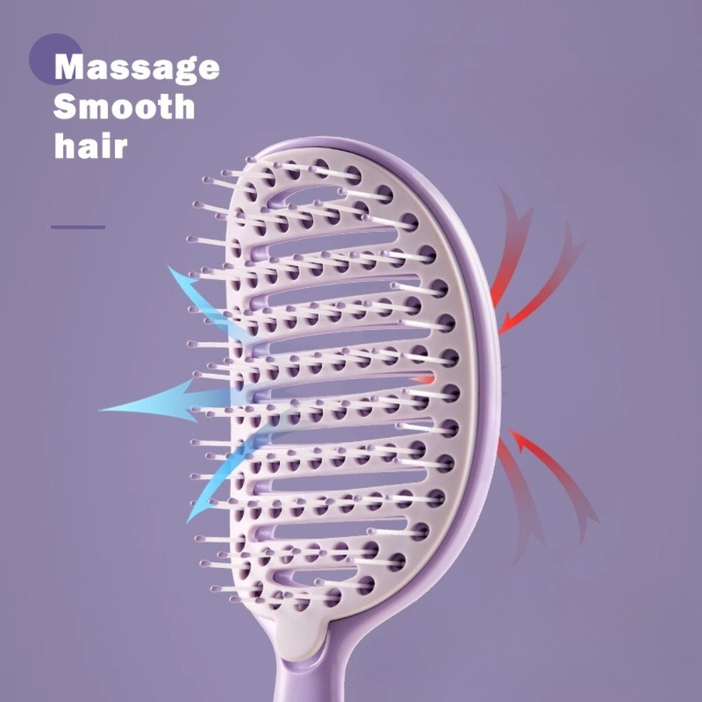Gebogene, belüftete Haarbürste, Paddel-Entwirrungs-Paddelbürste zum Föhnen, belüftete Paddelbürste, gebogene Haarbürste für nasses, kurzes, lockiges Haar