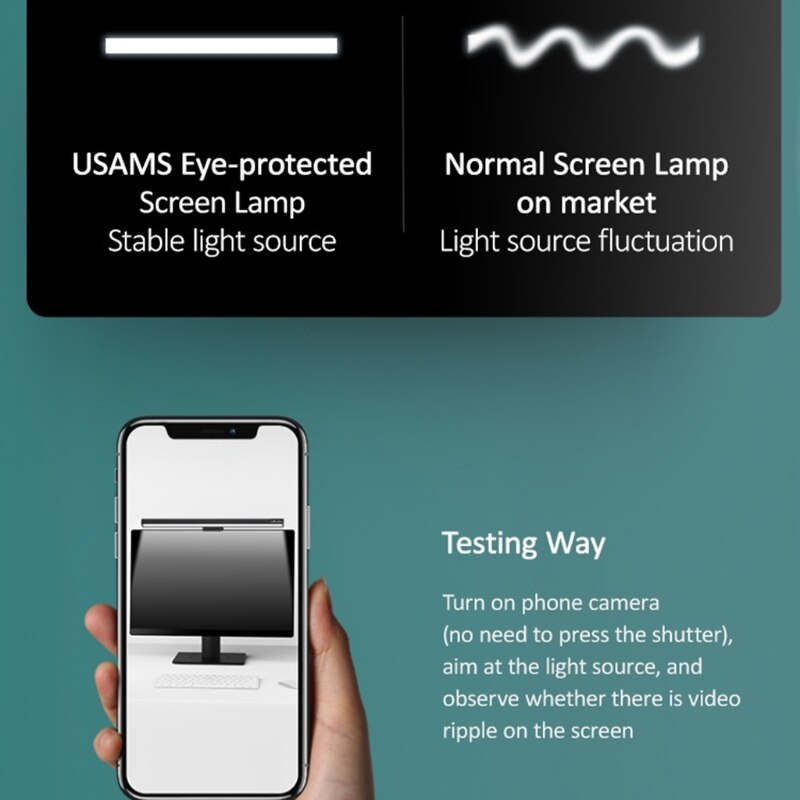Computer Monitor Light Screen Light Bar e-Reading LED Task Lamp with No Glare on Screen, USB Powered Monitor Lamps