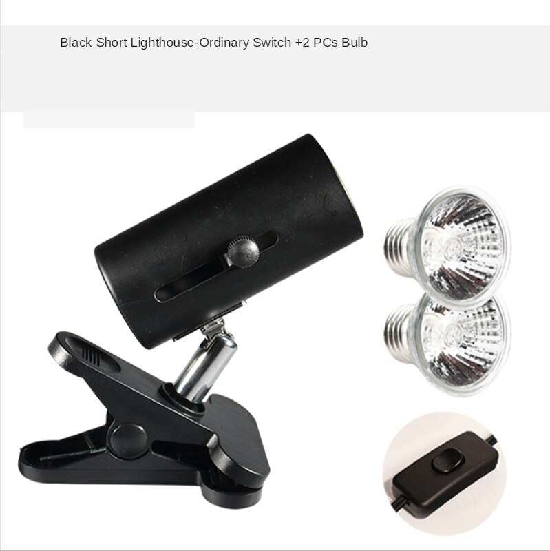 Tortoise Tanning Lamp Full Spectrum Sun Lamp Uvb Turtle Tank with Uva Heating Calcium Bulb Climbing Pet Back Photo Three In One: C-Ordinary switch