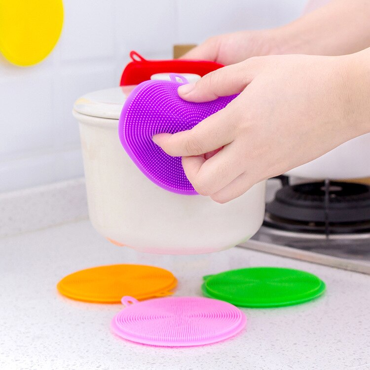 Silicone Dishcloth Dishwashing Brush Oil-Free Kitchen Cleaning Brush Decontamination Multifunctional Melon Fruit Vegetable Scour