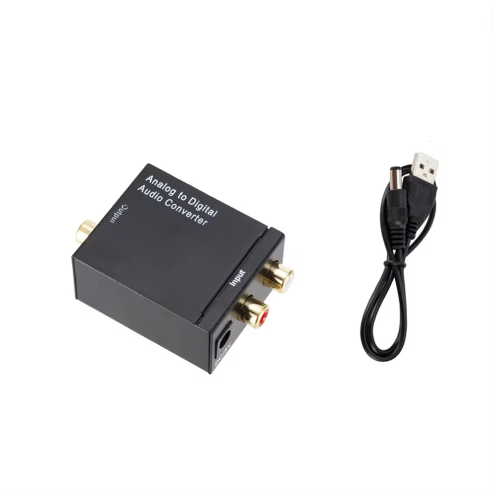 ADC Analoog naar Digitaal Audio Converter Analoog naar Glasvezel Coaxiaal Signaal ADC Spdif Stereo 3,5 MM Jack 2 * RCA Versterker Decoder: Goud