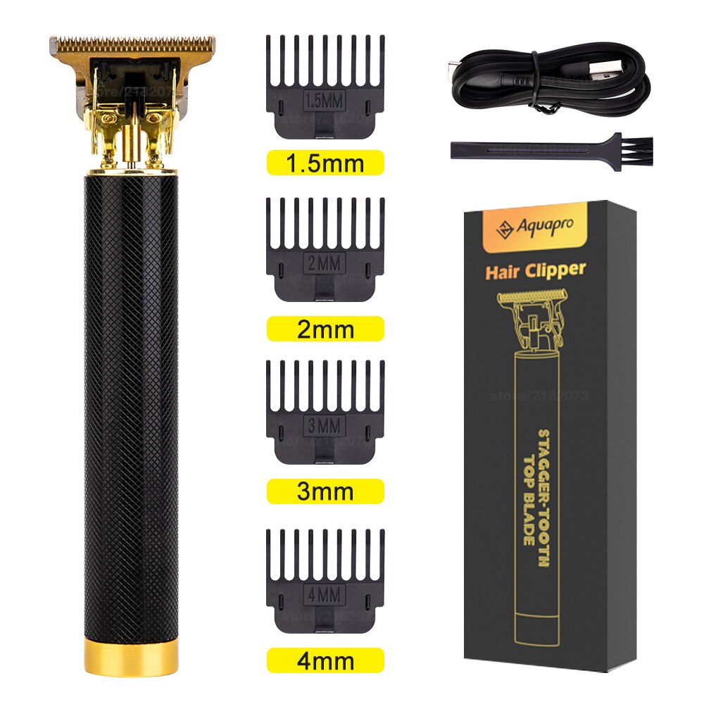 T9 Tondeuse Usb Haar Trimmer Oplaadbare Haar Snijmachine T-Outline Kapper Cordless Trimmer Baard Scheerapparaat Mannen Kapsel: Black USB