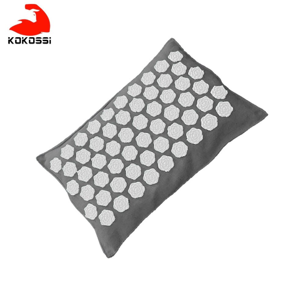 KoKossi-colchoneta de acupuntura de lino orgánico Natural, cojín de masaje con puntas de loto, esterilla de Yoga para alivio del dolor y espalda/cuello: White Pillow