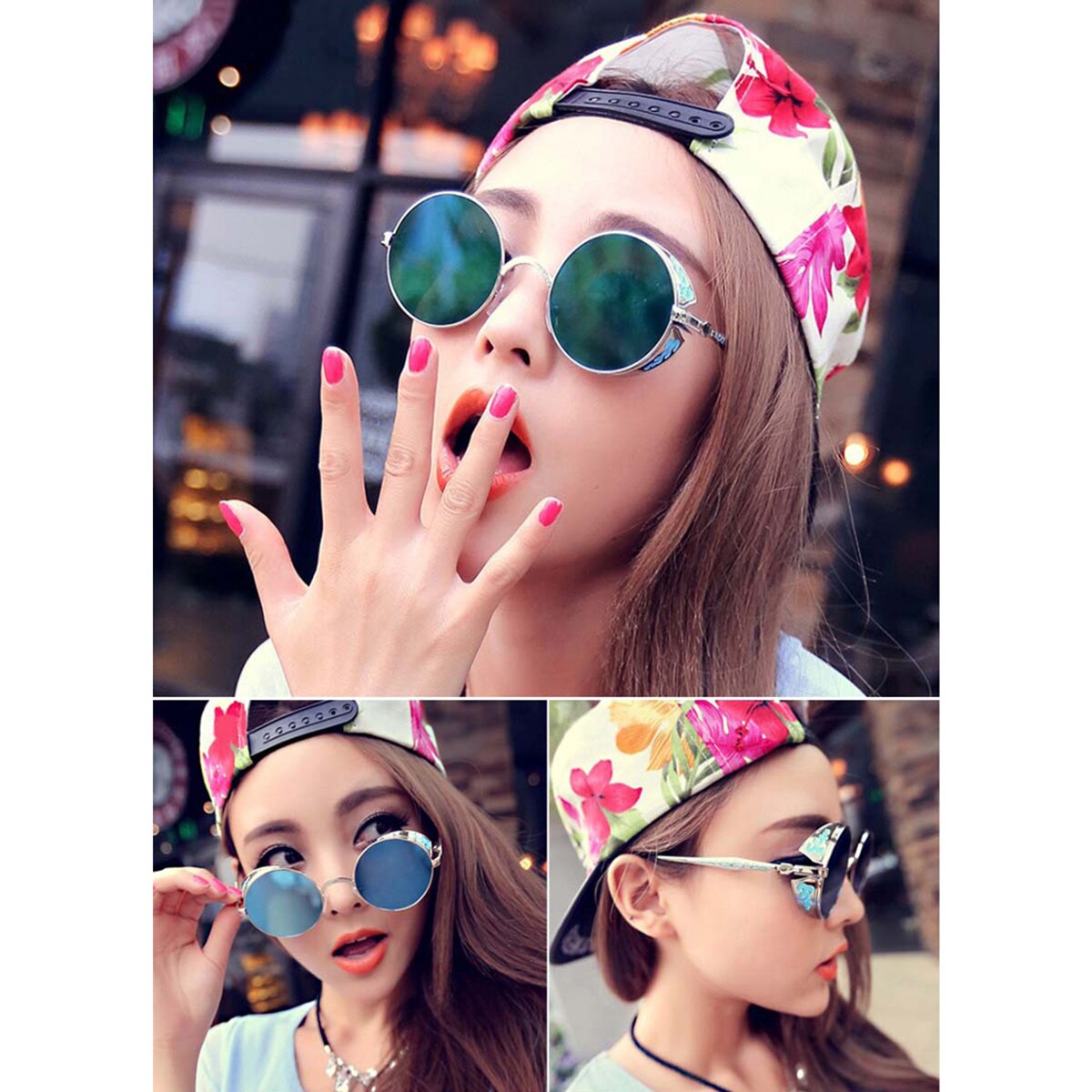 Unisexe rétro Steampunk Style lunettes de soleil lentille ronde métal creux cadre Vintage lunettes pour hommes femmes lunettes de soleil conduite