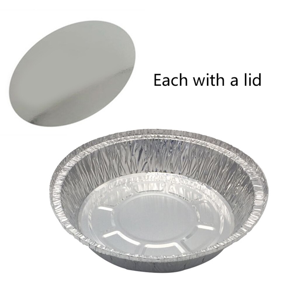 Aluminiumfolie bakvorm wegwerp bakvorm met plastic deksels rond - verpakking  of 20 keuken diner restaurant benodigdheden