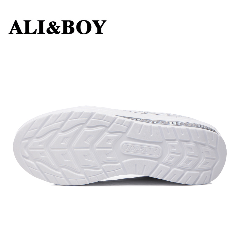 ALI&BOY PU leather women's running shoes Platform Slimming Shoes Ladies Wedges Swing women sport shoes white sneakers woman