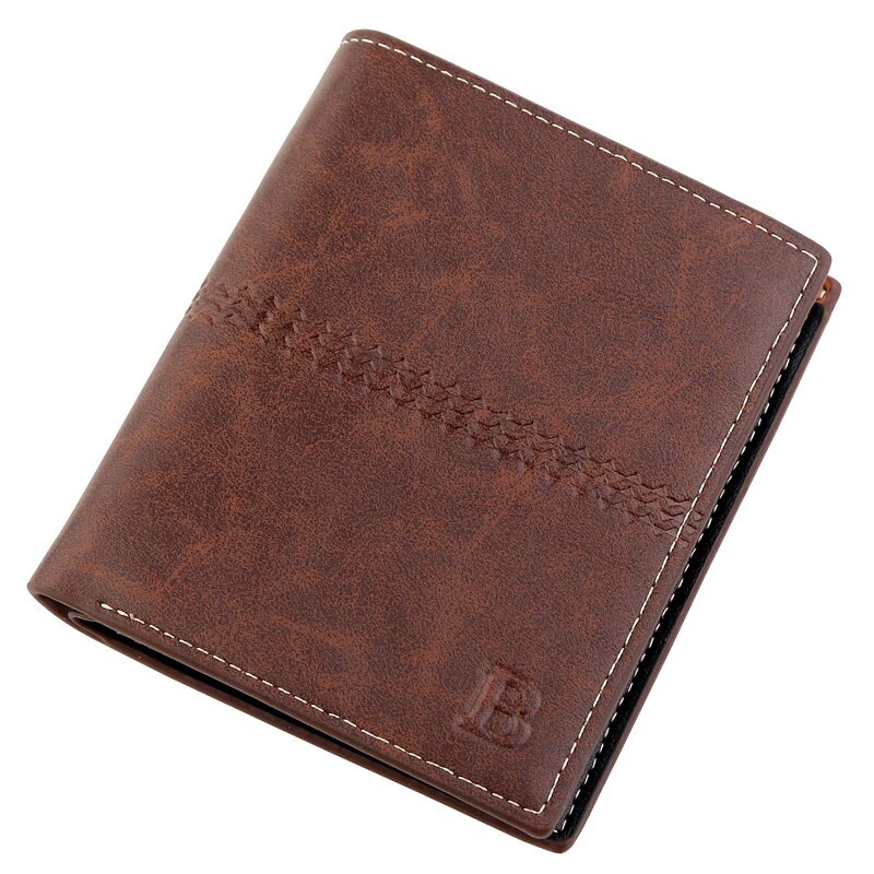 Short Wallet for Men Business Credit Card Holders Slim Men's Wallet Bifold Pu Leather Cards Wallets Luxury Purse Male: G Brown 2