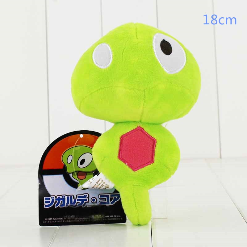 13-33cm eevee murloc plush cartoon doll toys Jigglypuff Chansey Zygarde Pikipek Goomy white Alola Vulpix Rotom Growlithe dog toy: green Zygarde