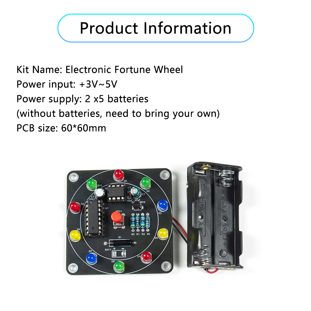 Wheel of Fortune DIY Manufacturing Kit Electronic DIY Bricolaje Trousse Electronica Production Lucky Rotary Suite Components