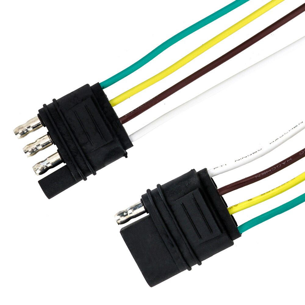 4-pin Flat Plug with Socket Trailer Cable Adapter AWG Wiring Harness Connector Trailer Power Socket