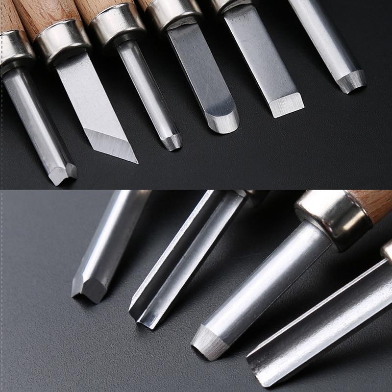 8/10/12pcs Gouge Lathe Chisel Woodworking Wood Tools Carving Turning Art Kit AC889