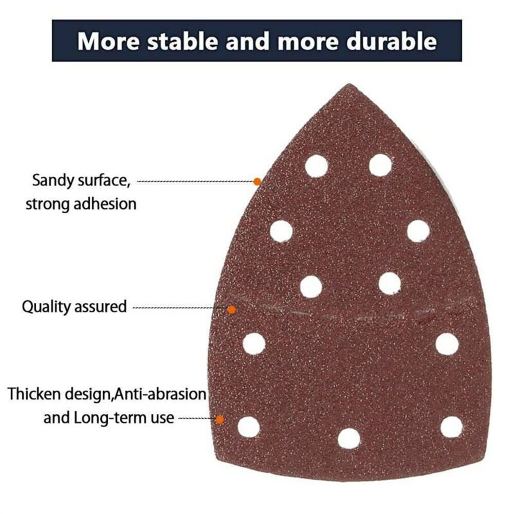 10 Stuks Voor Bosch Psm 100A Aluminium Oxide Muis Schuren Lakens Vlakschuurmachine Detail Palm Pads Schijven Schuurpapier Schuurpapier