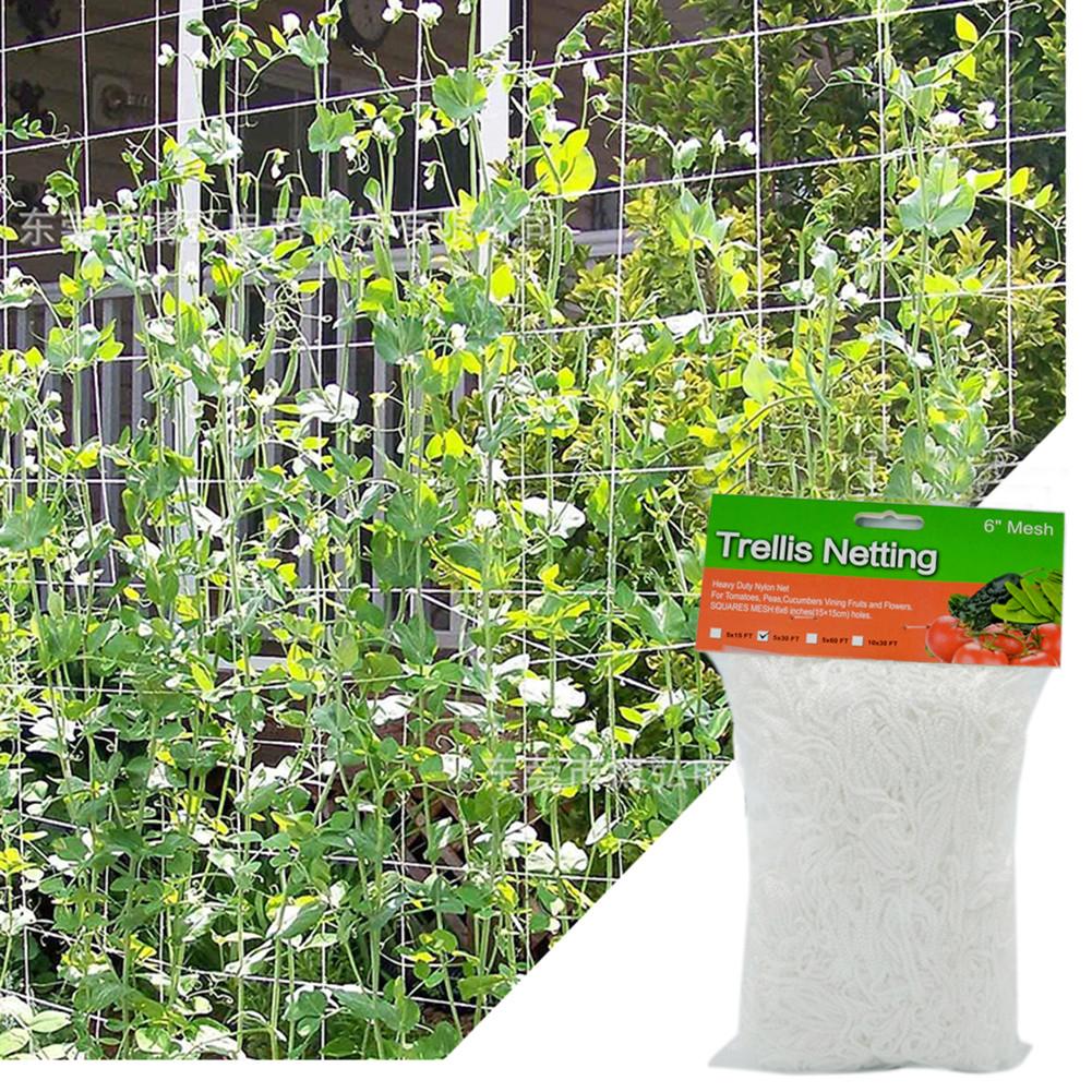Malla de poliéster de 5/10/20m, Red de Loofah para plantas de jardín, flores, plantas de escalada, soporte de cultivo de vid de pepino
