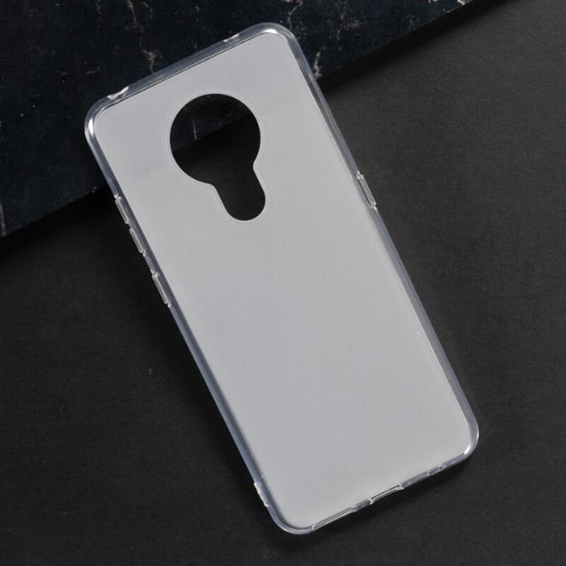 Voor Nokia 5.3 Terug Ring Holder Bracket Telefoon Case Cover Telefoon Tpu Zachte Siliconen Gevallen Voor Nokia 5.3 Ta-1234, ta-1223, Ta-1227: TPU Case White