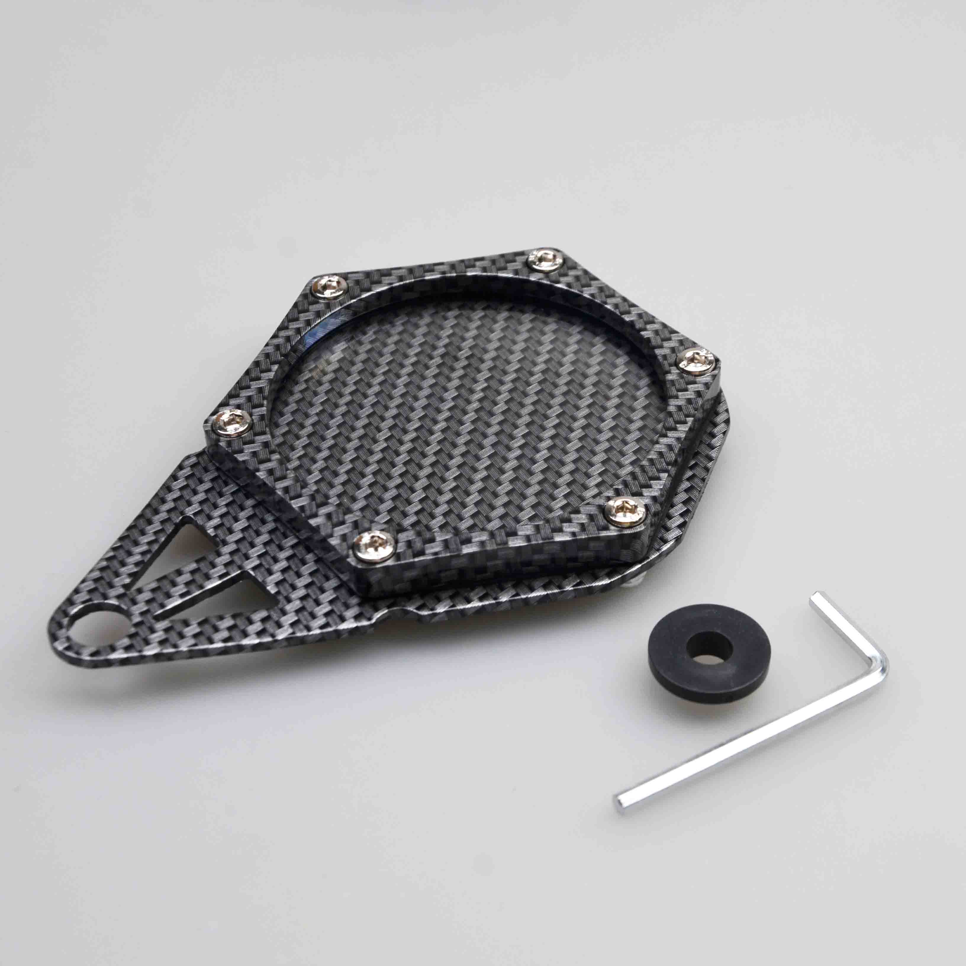 Motorcycle Carbon Tax Disc holder, Motorbike Universal Round Tax Disc Plate Holder Waterproof Carbon: Green