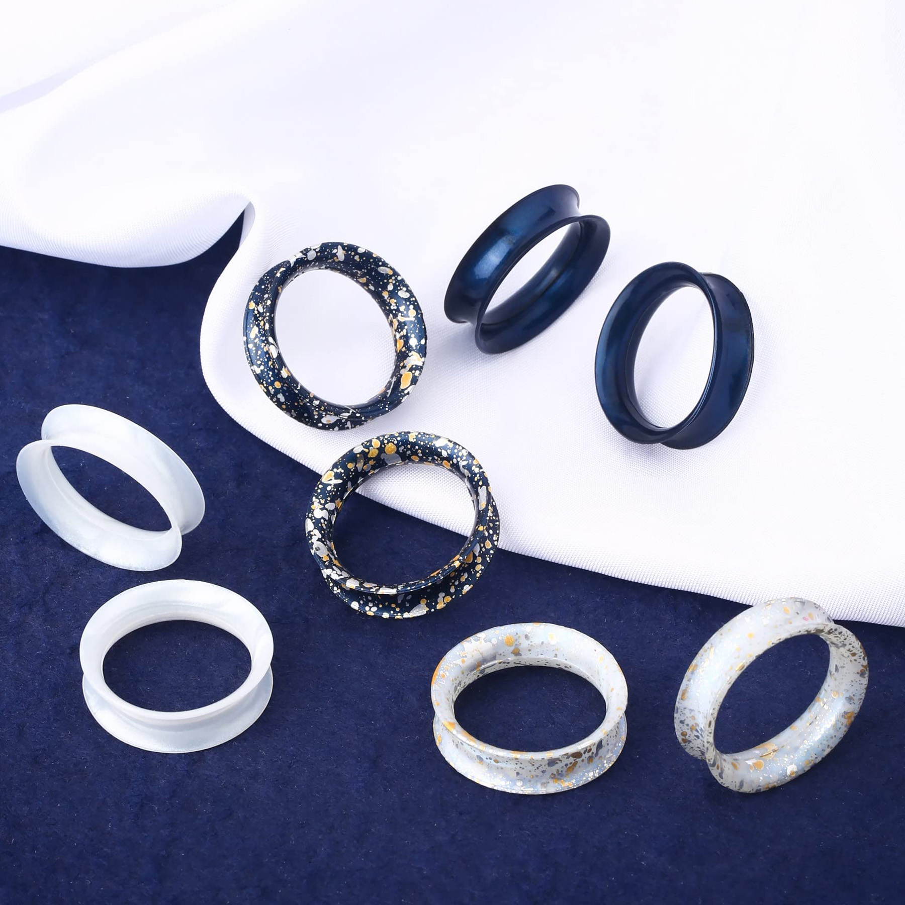 2PCS Soft Silicone Ear Gauges Flexible Ear Skin Tunnels Earlets Plugs Stretcher Expander Set Ear Piercing Jewelry 3-25mm