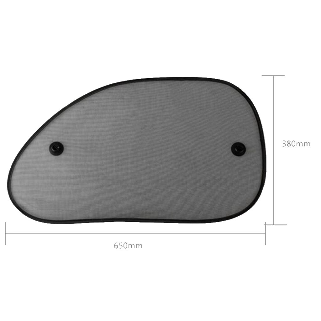 2Pcs Car Side Window Cover Block Window Mesh Cover With 4 Suction Cups