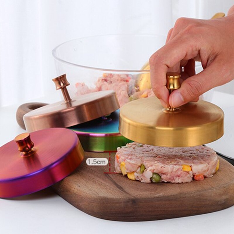 Roestvrij Non-stick Gevulde Hamburger Rundvlees Burger Druk Mould Party Grill Bbq Maker Barbecue Keuken Gadget