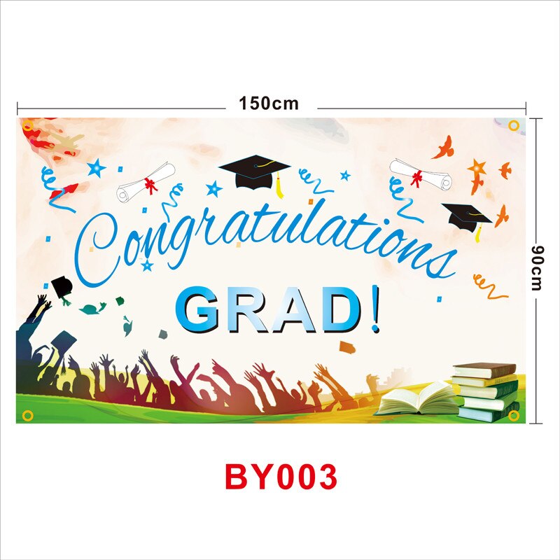 Party Photo booth Props Congratulation GRAD Sign Banner Graduation Party Wall Banner Photo Booth Prop: BY003