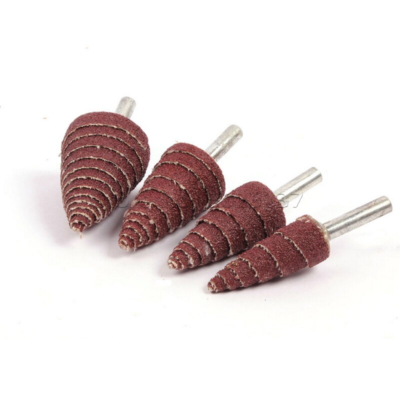 1Pcs 6MM Shank 80 Grit Tapered Cone Grinding Head Sandpaper Flap Wheels Polishing Sanding Tools For Drill Wheel Conical Rotary