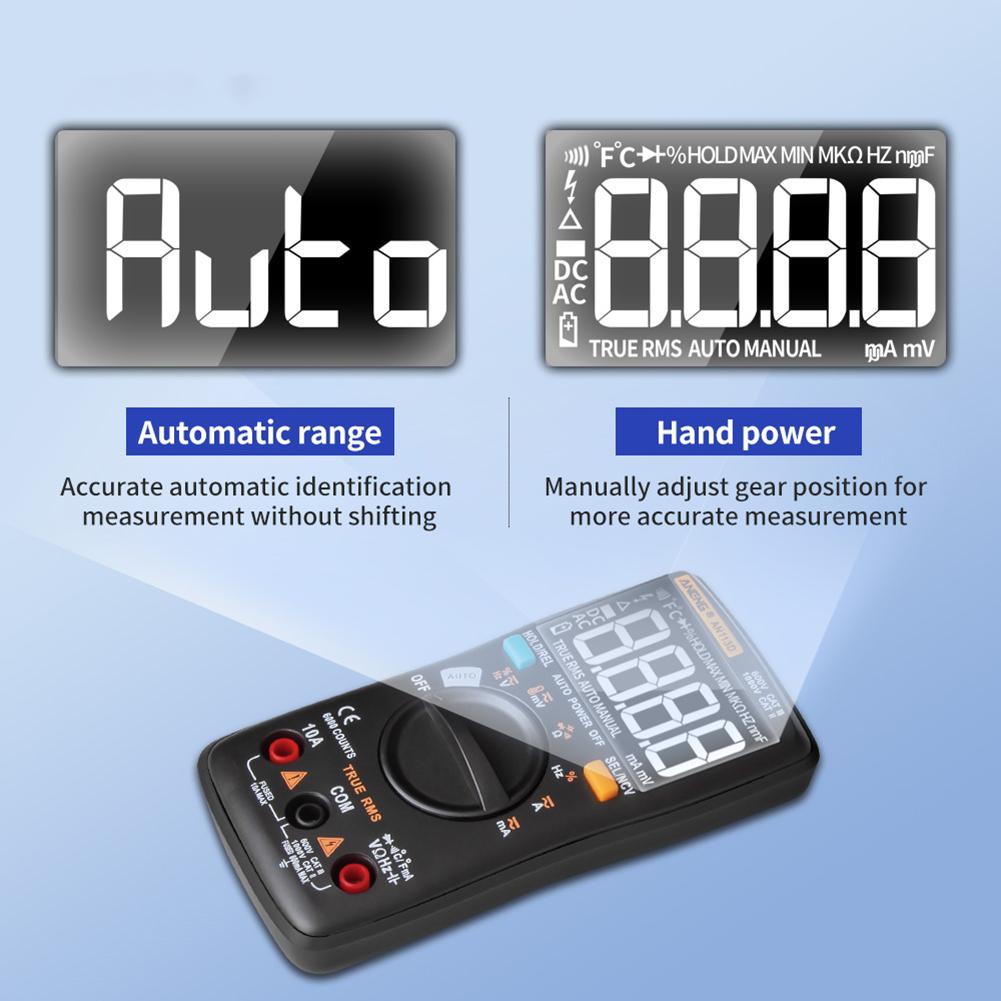 An113d ncv digitalt multimeter ac/dc spenningstester autoavstandsstrømtest håndholdt måler digitalt multimeter bakgrunnsbelysning