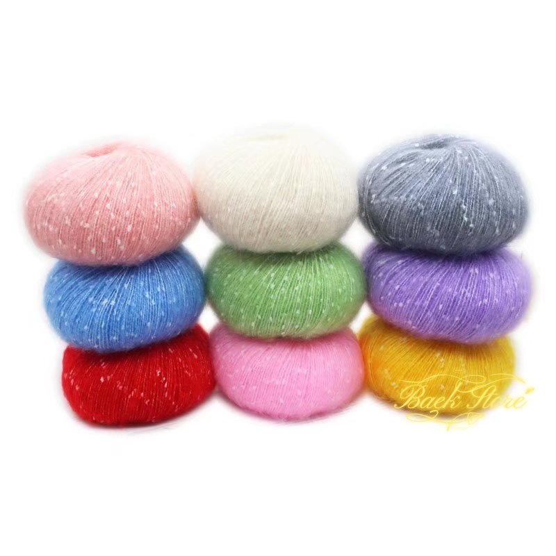 50g/roll Snow Point Mohair Cashmere Knitting Yarn Sequin Wool Mohair Yarn Line Baby Scarf Hat Doll Soft Line Crochet Yarn Thread
