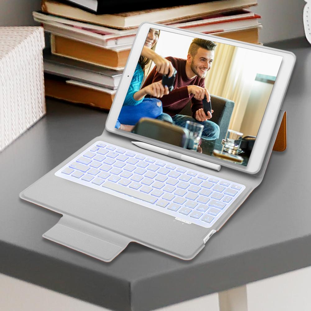 Tablet Toetsenbord Multifunctionele 78 Key Bluetooth Leather Case Toetsenbord Backlight Flip Cover Toetsenbord Voor Ipad