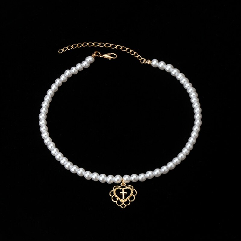 Huanzhi vintage udsøgt perle rhinestones choker sommerfugl titanium stål halskæde til kvinder piger fest smykker: 2