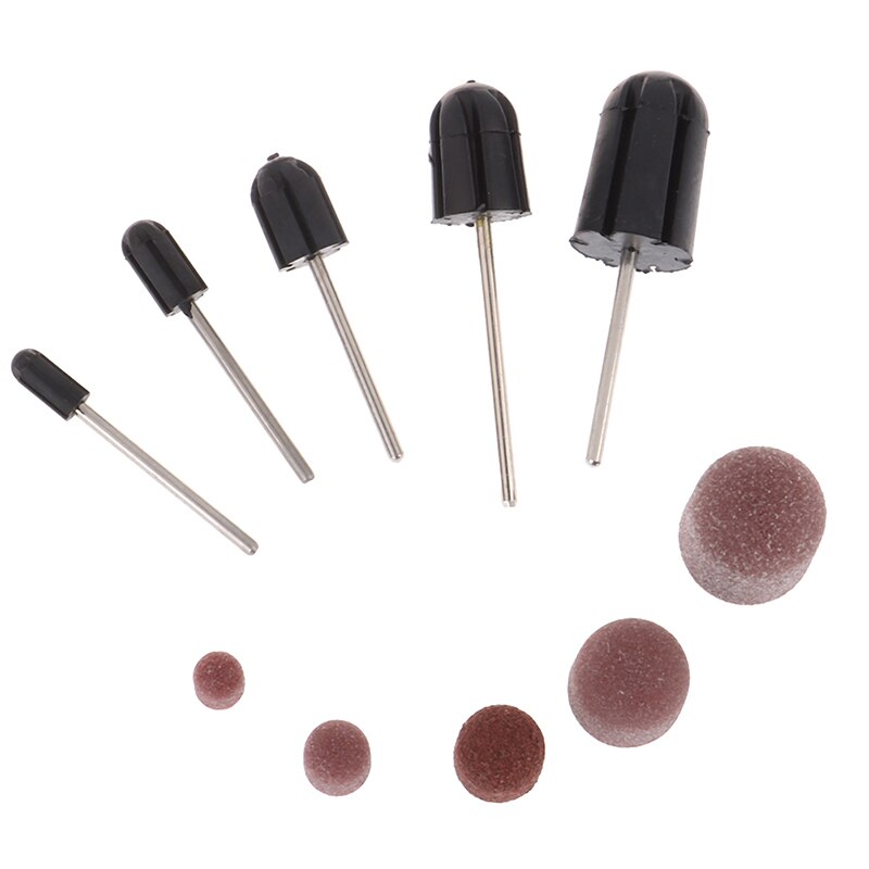 1/5pcs/set Bit Manicure Tool Nail Sanding Caps Rubber Grip Pedicure Polishing Sand Block Electric Drill Accessories
